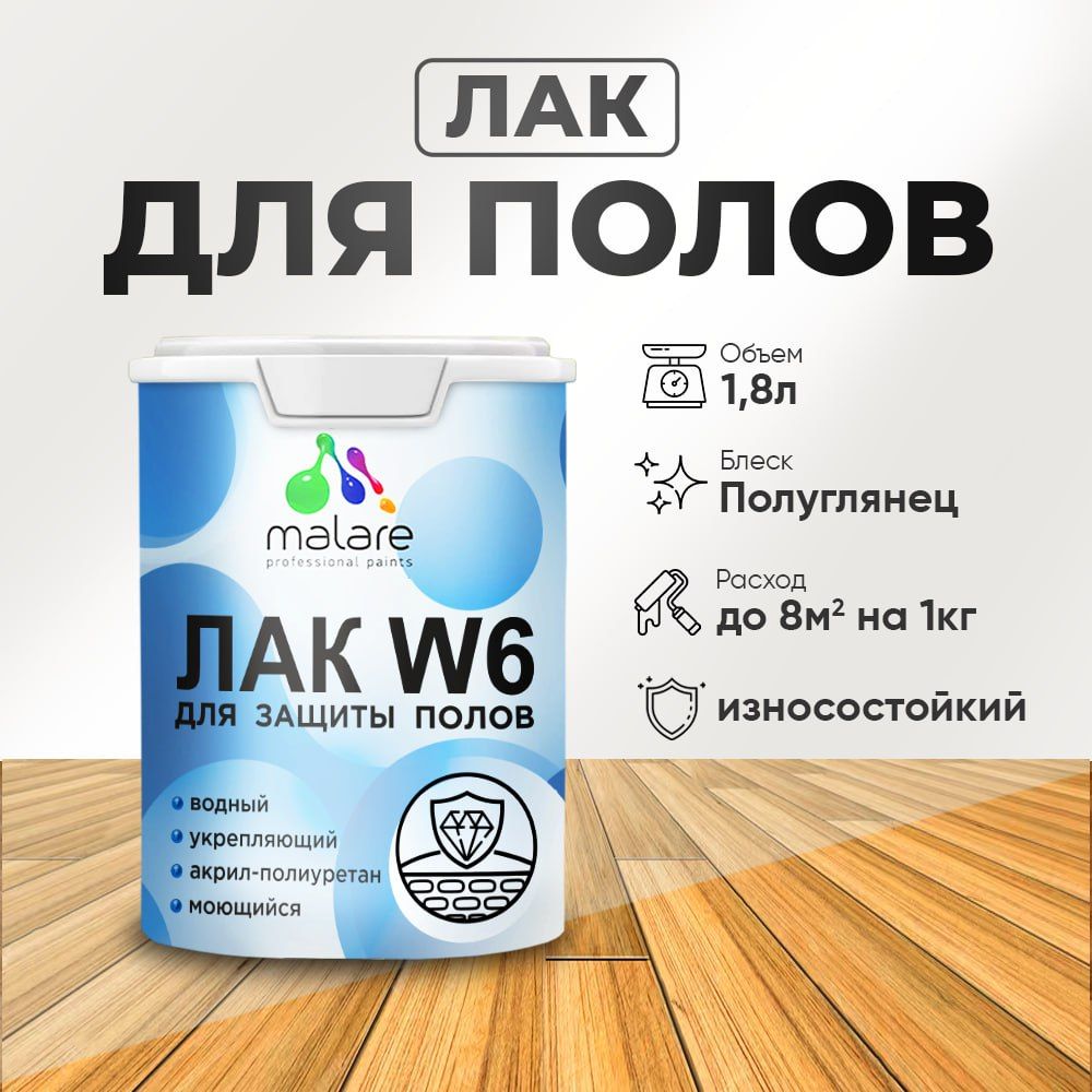 Акриловый водный лак для пола Malare