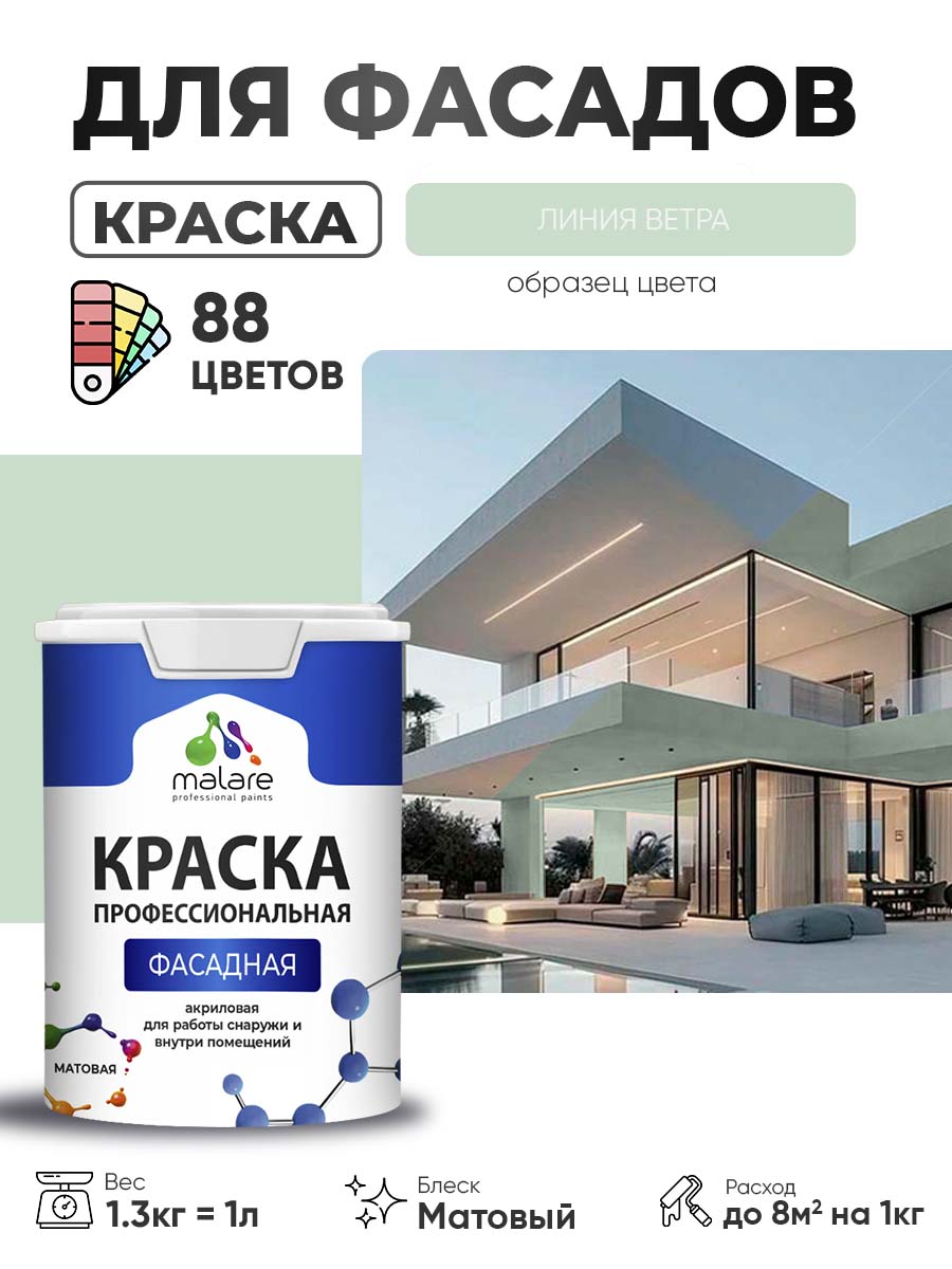 Акриловая фасадная профессиональная краска Malare