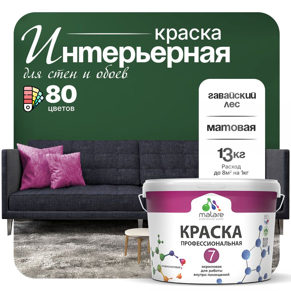 Акриловая краска для стен и обоев Malare ЕВРО 3