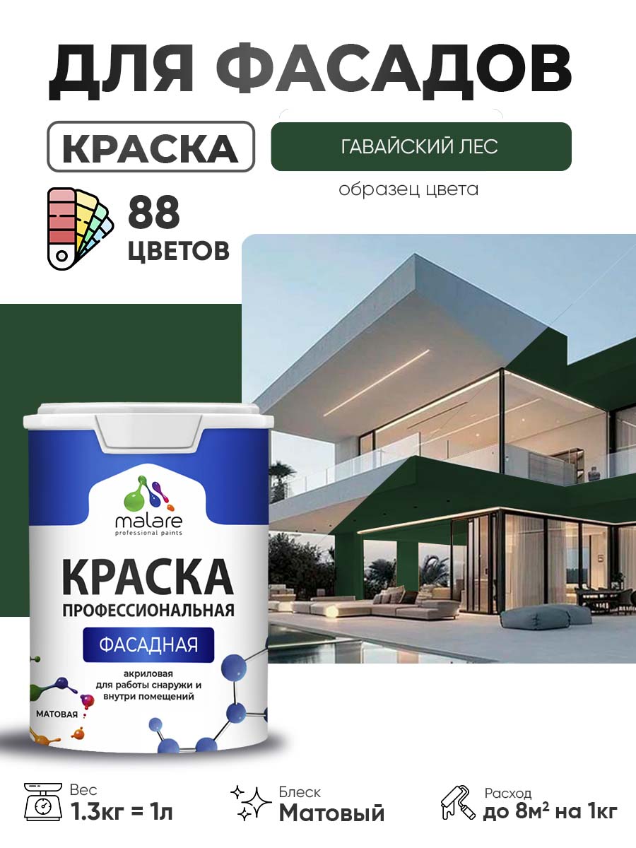 Акриловая фасадная профессиональная краска Malare