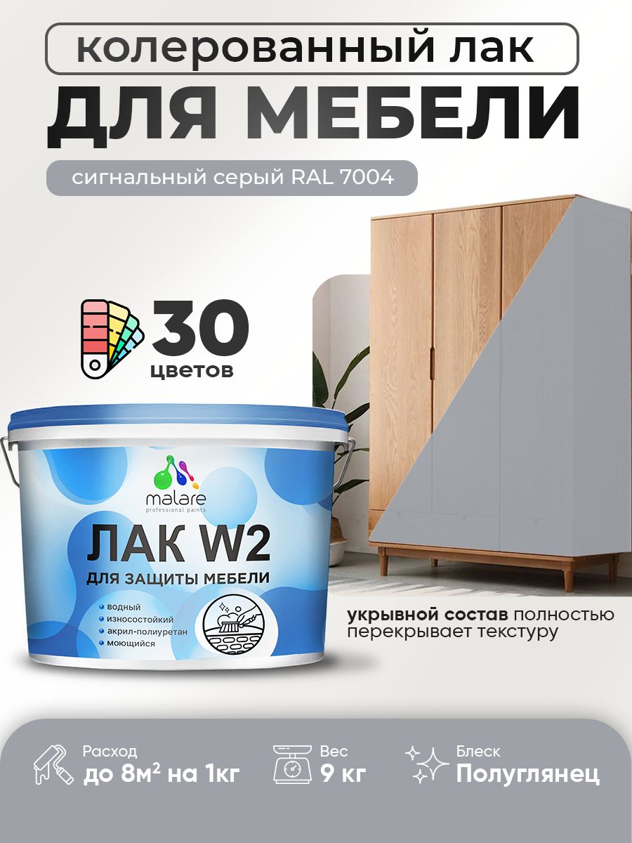 Акриловый водный колерованный лак для мебели и кухонных фасадов Malare W2