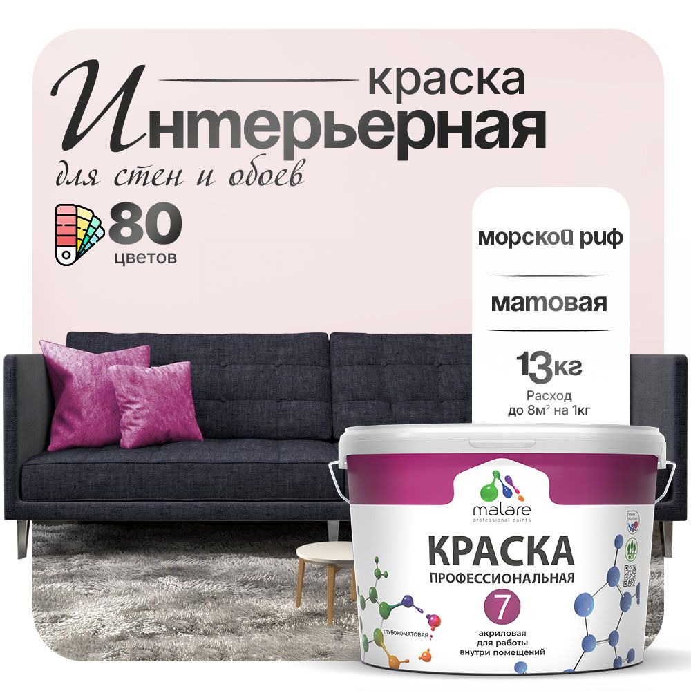 Акриловая краска для стен и обоев Malare ЕВРО 3