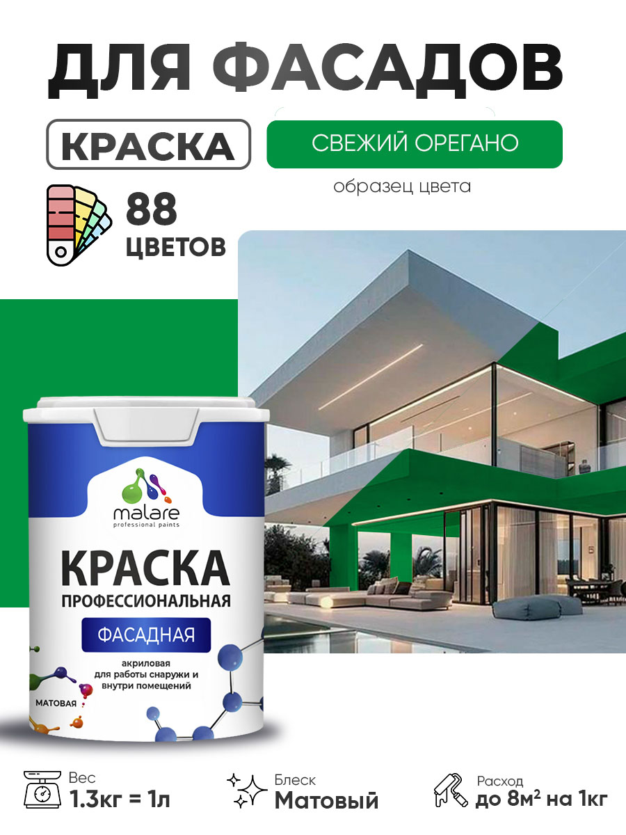 Акриловая фасадная профессиональная краска Malare