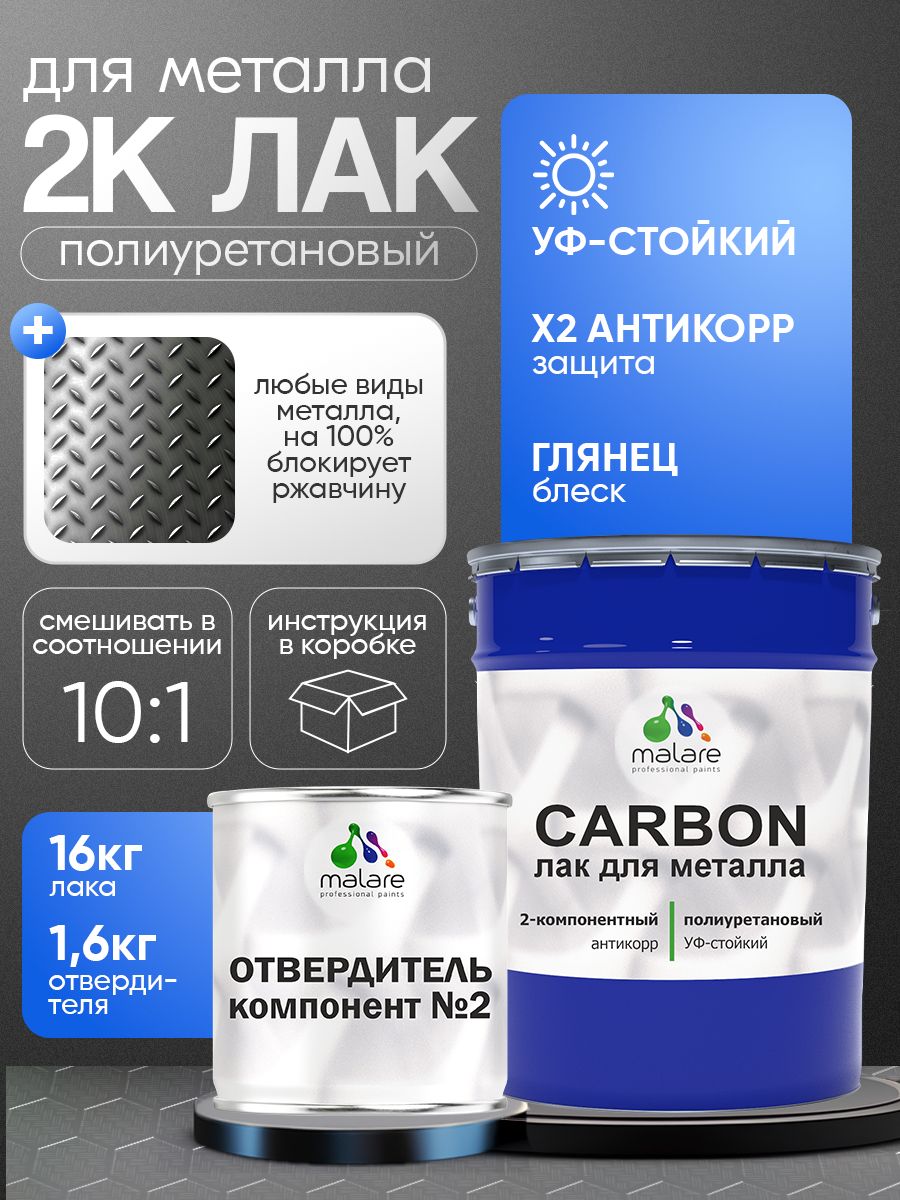 Полиуретановый лак для металлических поверхностей Malare CARBON