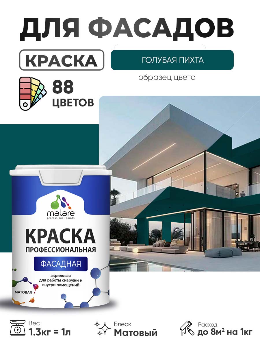 Акриловая фасадная профессиональная краска Malare