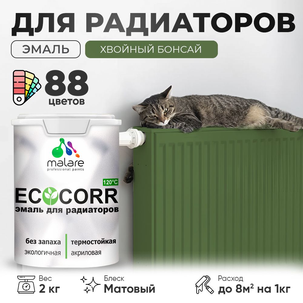 Акриловая эмаль для батарей и радиаторов Malare ECOCORR