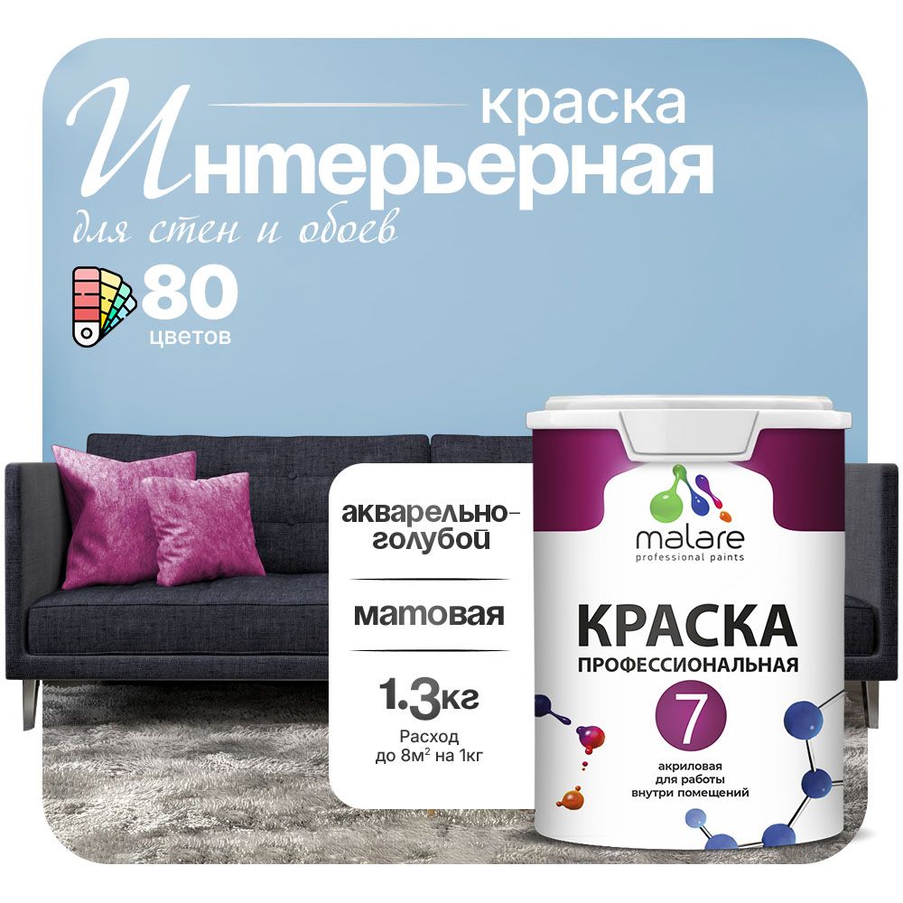 Акриловая краска для стен и обоев Malare ЕВРО 3