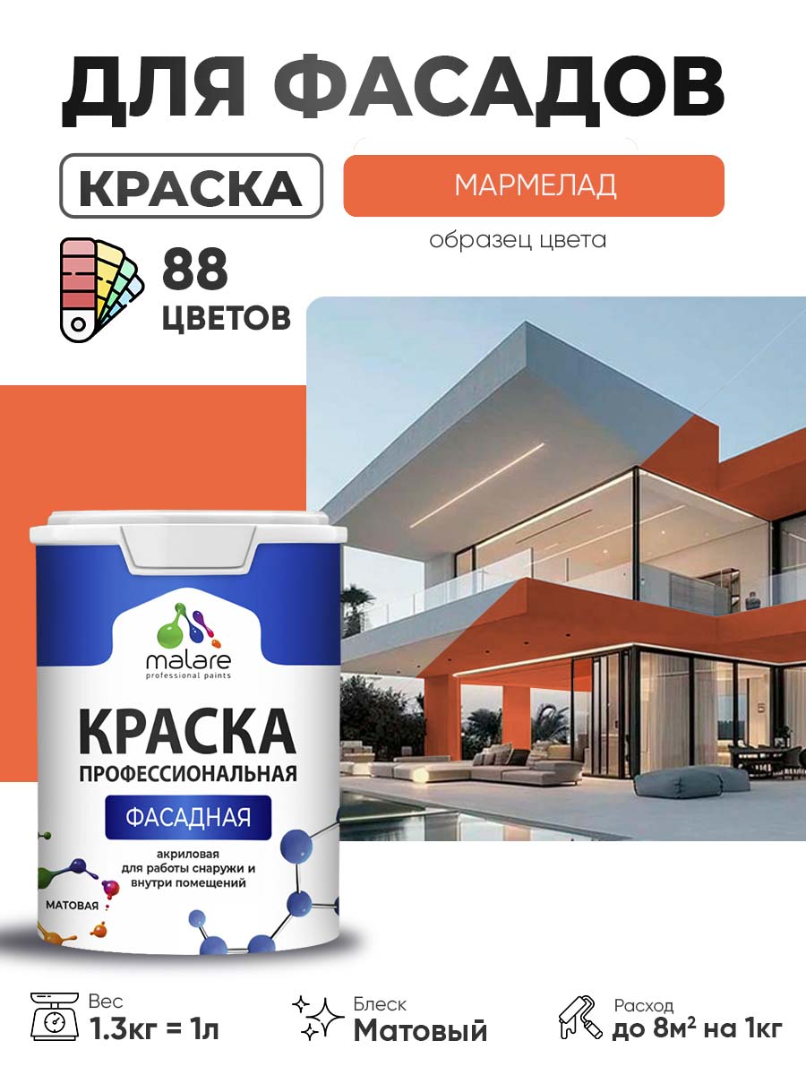 Акриловая фасадная профессиональная краска Malare