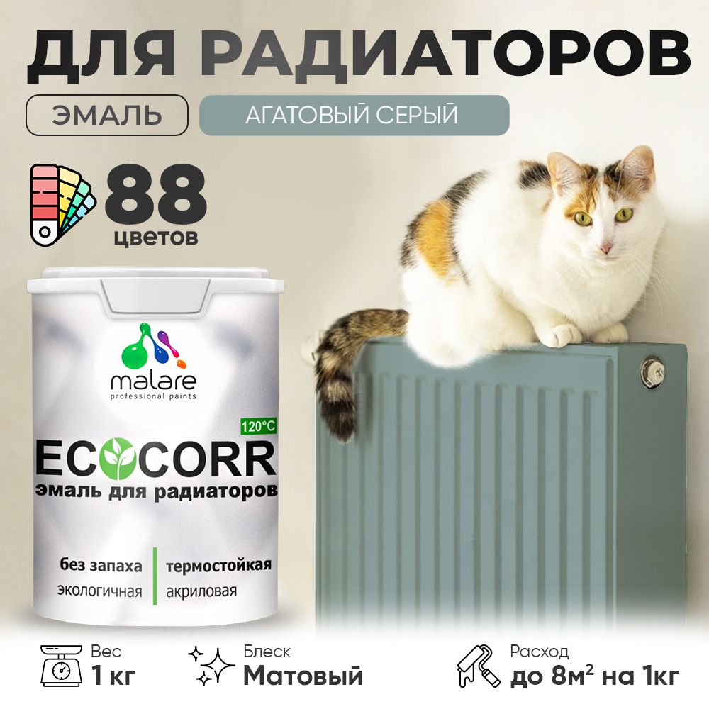 Акриловая эмаль для батарей и радиаторов Malare ECOCORR