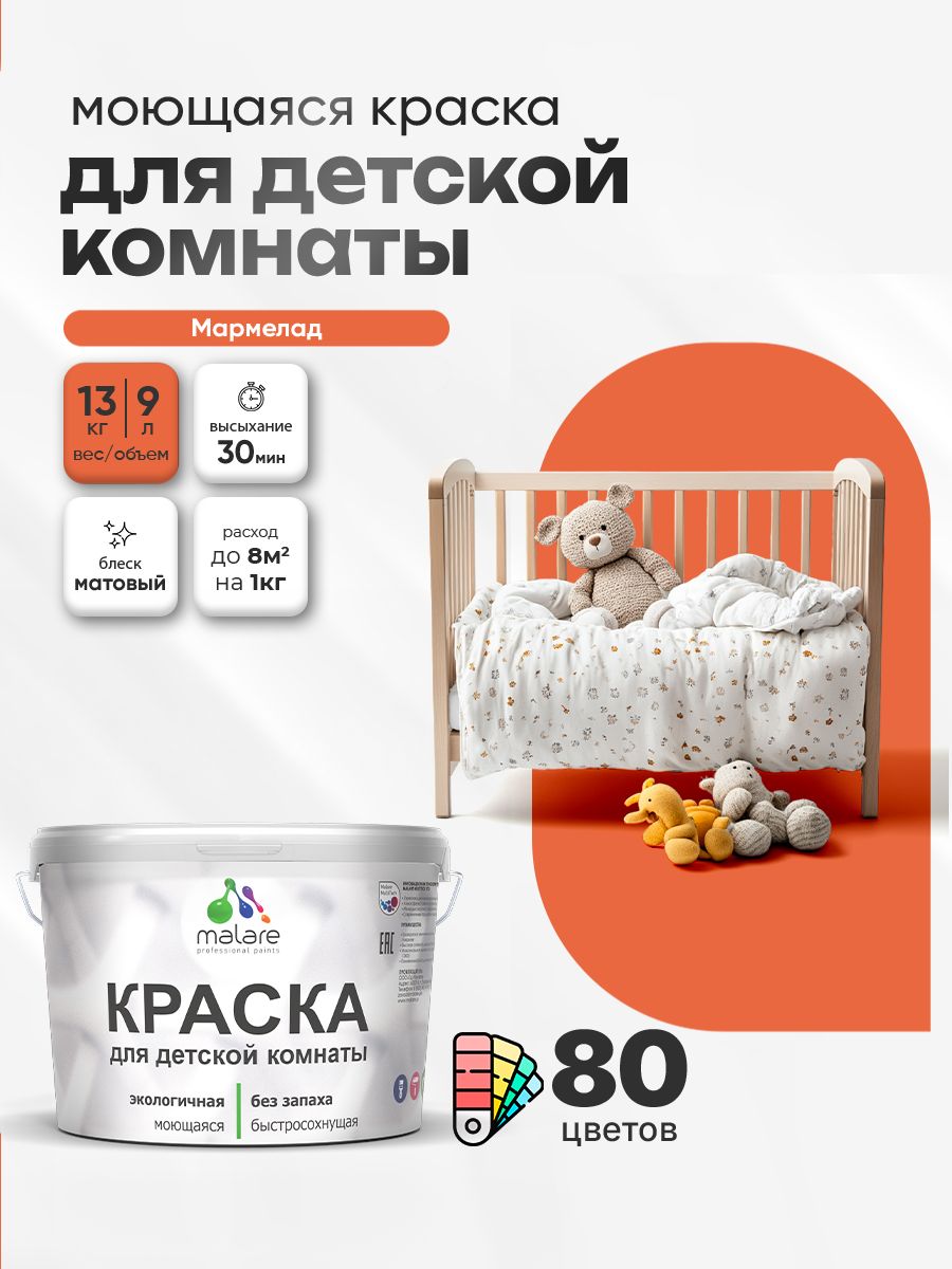 Акриловая краска для детской комнаты Malare