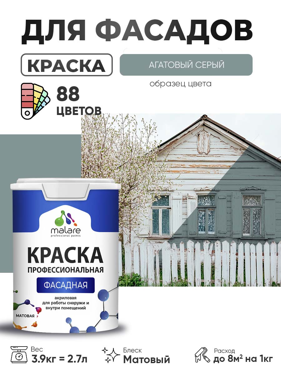 Акриловая фасадная профессиональная краска Malare