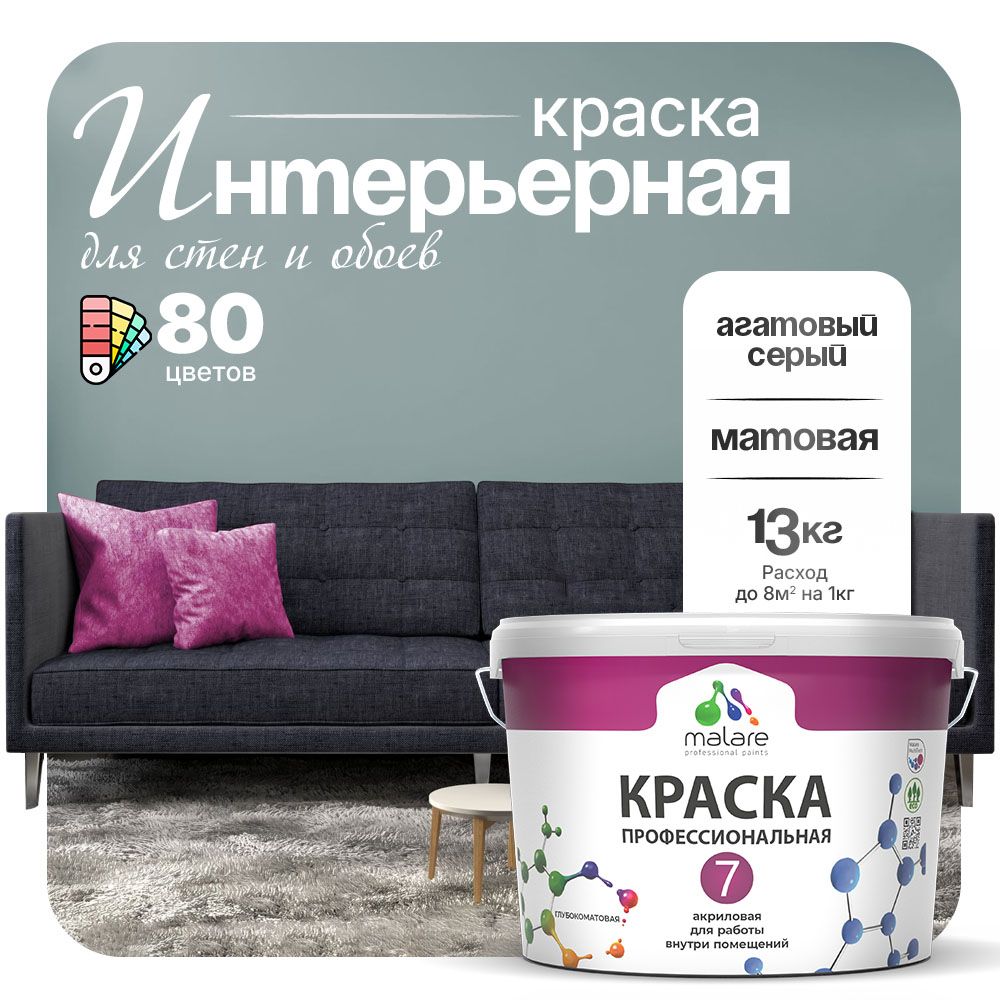 Акриловая краска для стен и обоев Malare ЕВРО 3