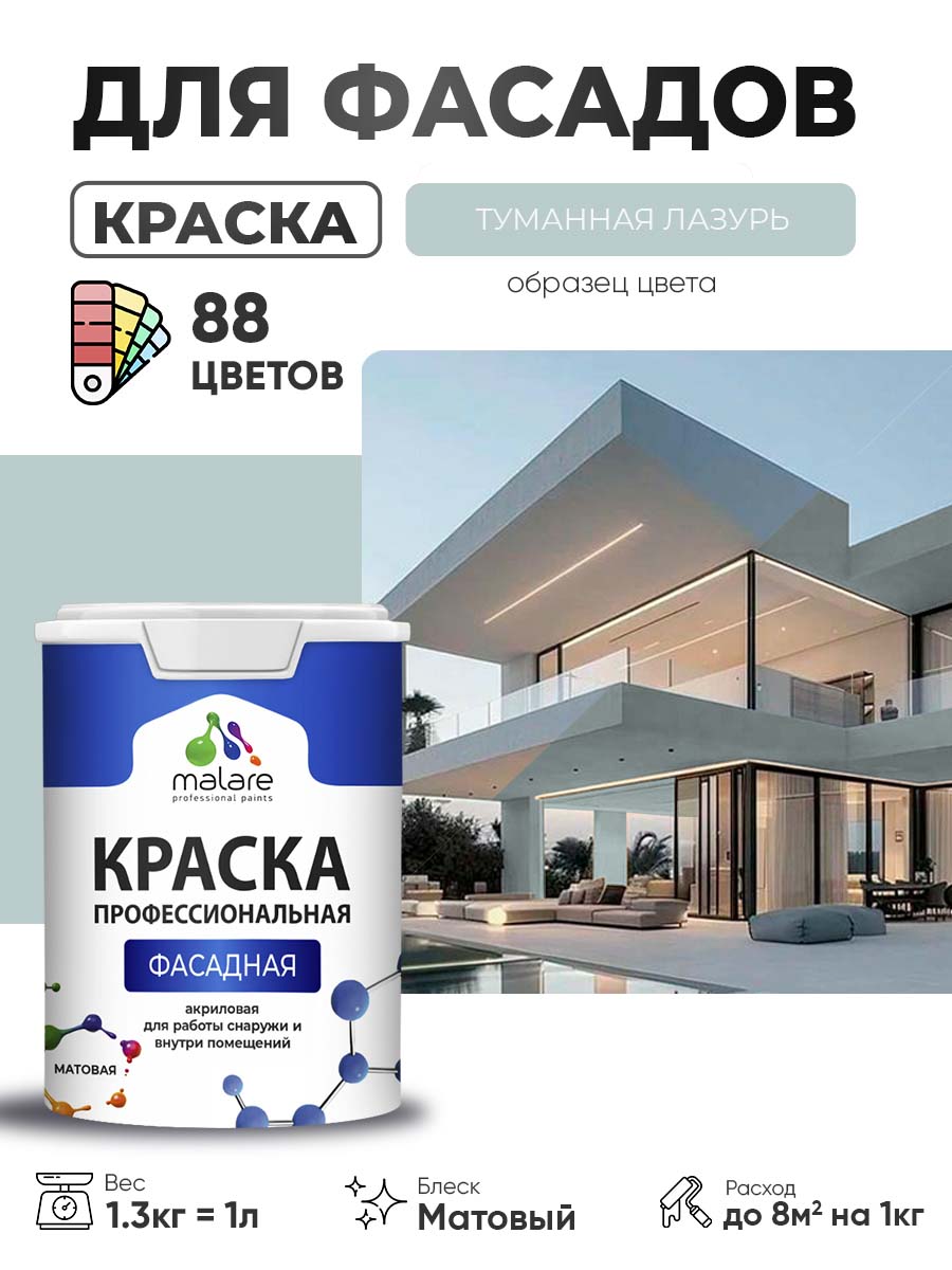 Акриловая фасадная профессиональная краска Malare