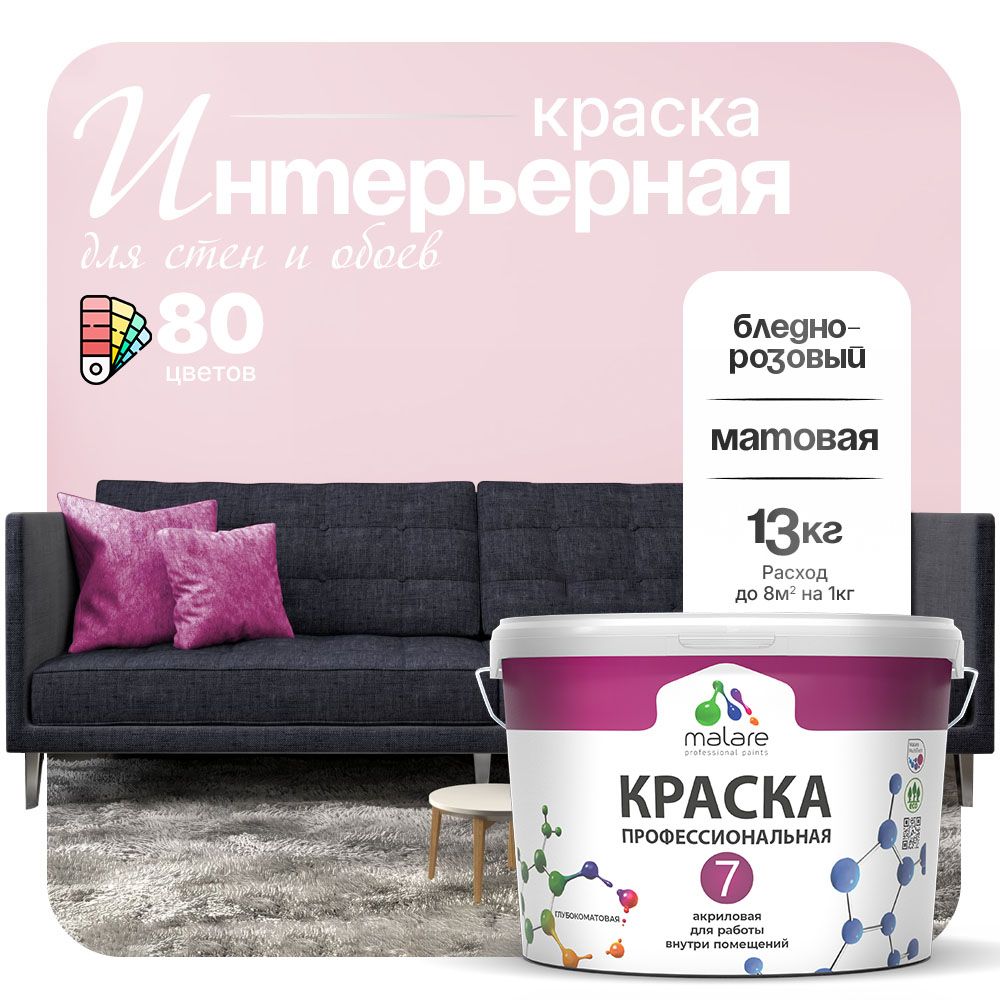 Акриловая краска для стен и обоев Malare ЕВРО 3