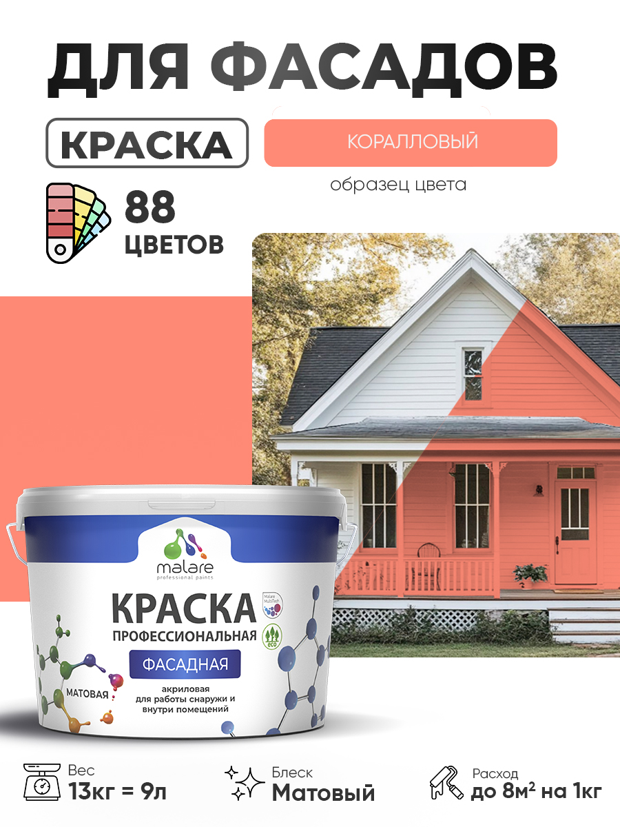 Акриловая фасадная профессиональная краска Malare