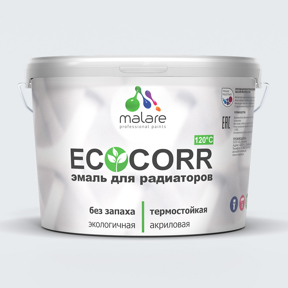 Акриловая краска для батарей и радиаторов Malare ECOCORR