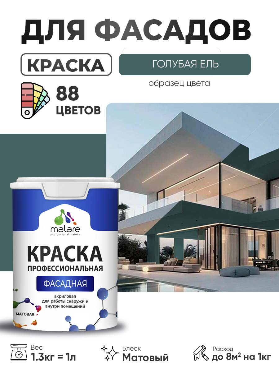 Акриловая фасадная профессиональная краска Malare