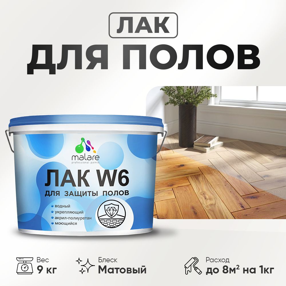 Акриловый водный лак для пола Malare