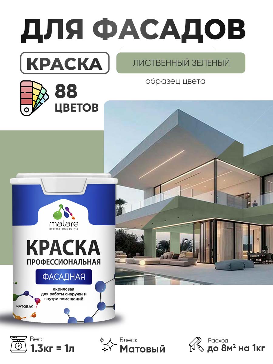 Акриловая фасадная профессиональная краска Malare