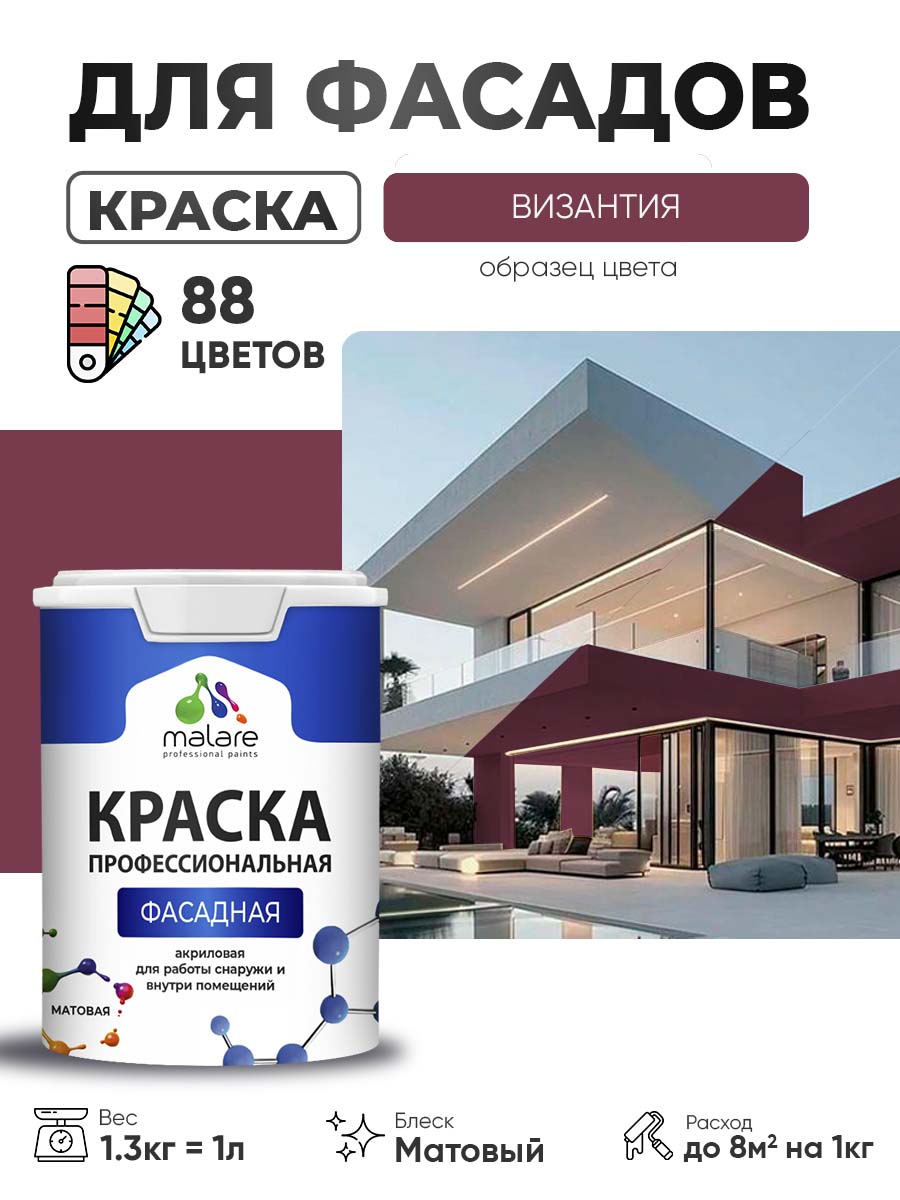 Акриловая фасадная профессиональная краска Malare
