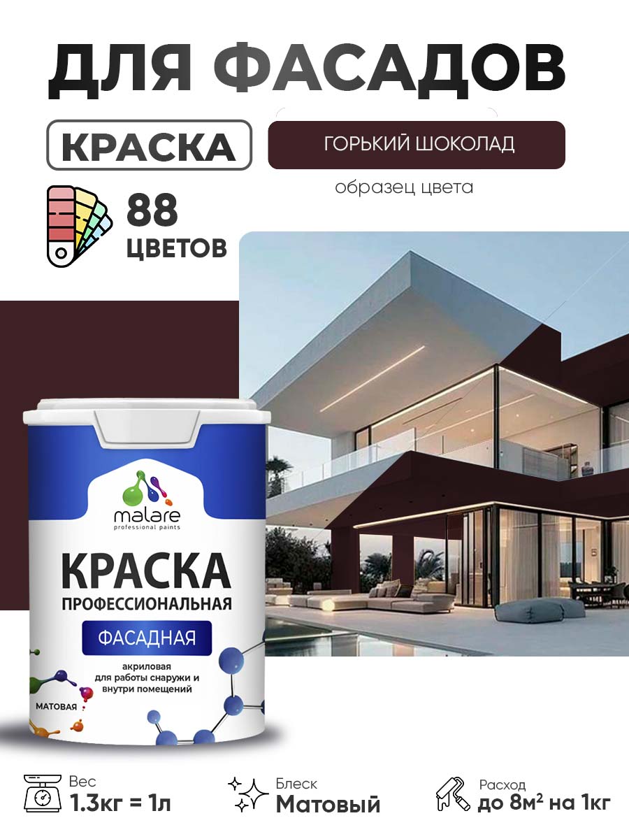 Акриловая фасадная профессиональная краска Malare