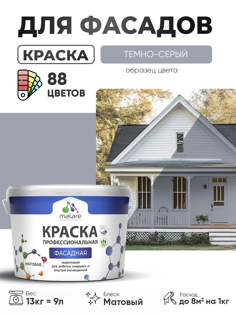 Акриловая фасадная профессиональная краска Malare