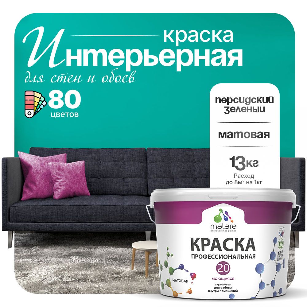Акриловая краска для стен и обоев Malare ЕВРО 20