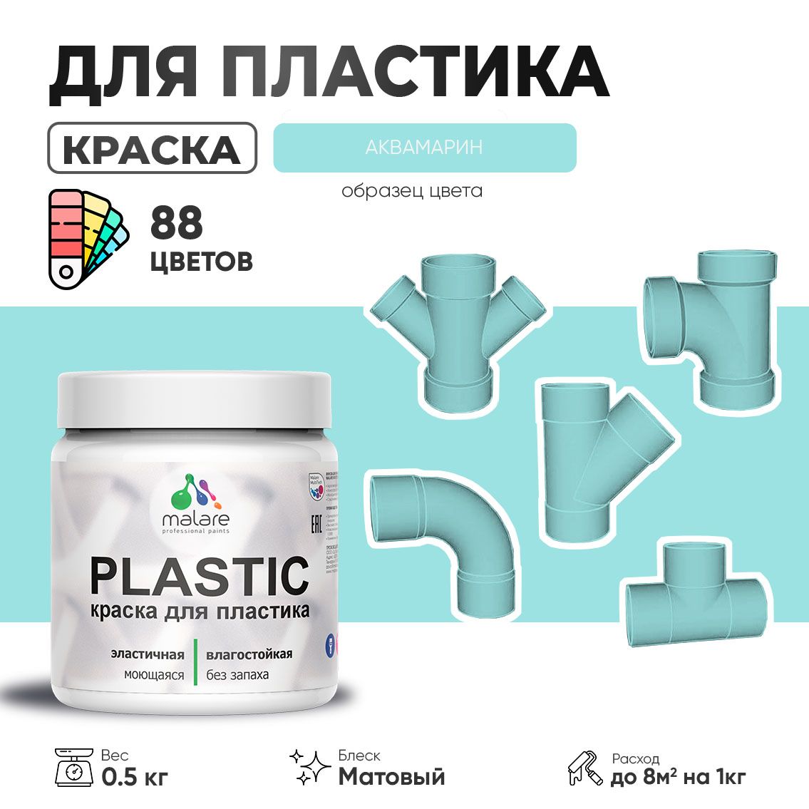 Акриловая краска для пластиковых поверхностей Malare PLASTIC