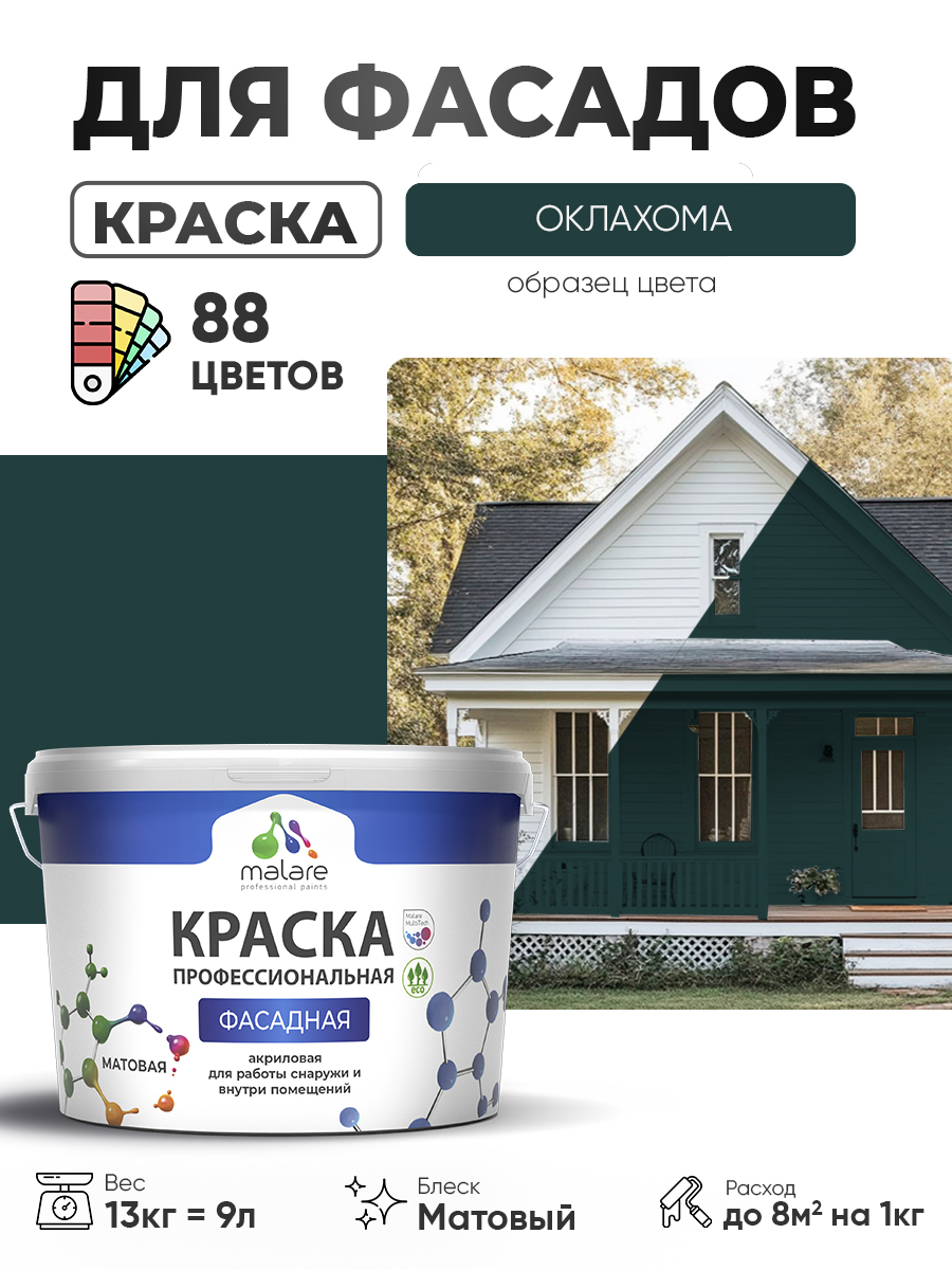 Акриловая фасадная профессиональная краска Malare