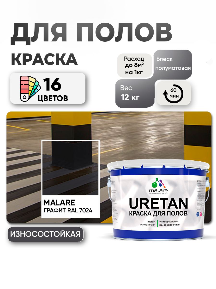 Акрил-уретановая краска для пола Malare URETAN