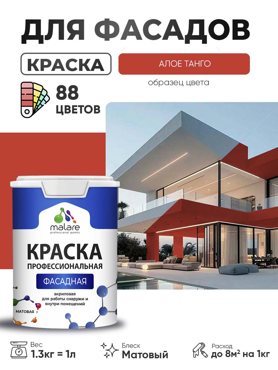 Акриловая фасадная профессиональная краска Malare