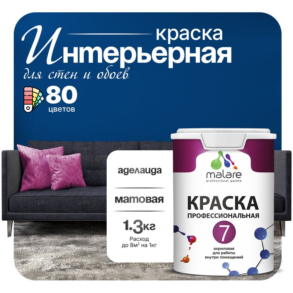 Акриловая краска для стен и обоев Malare ЕВРО 3