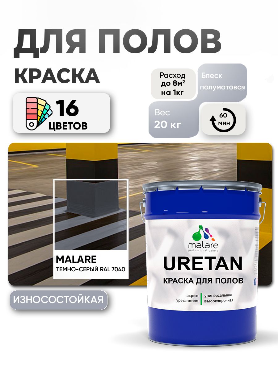 Акрил-уретановая краска для пола Malare URETAN