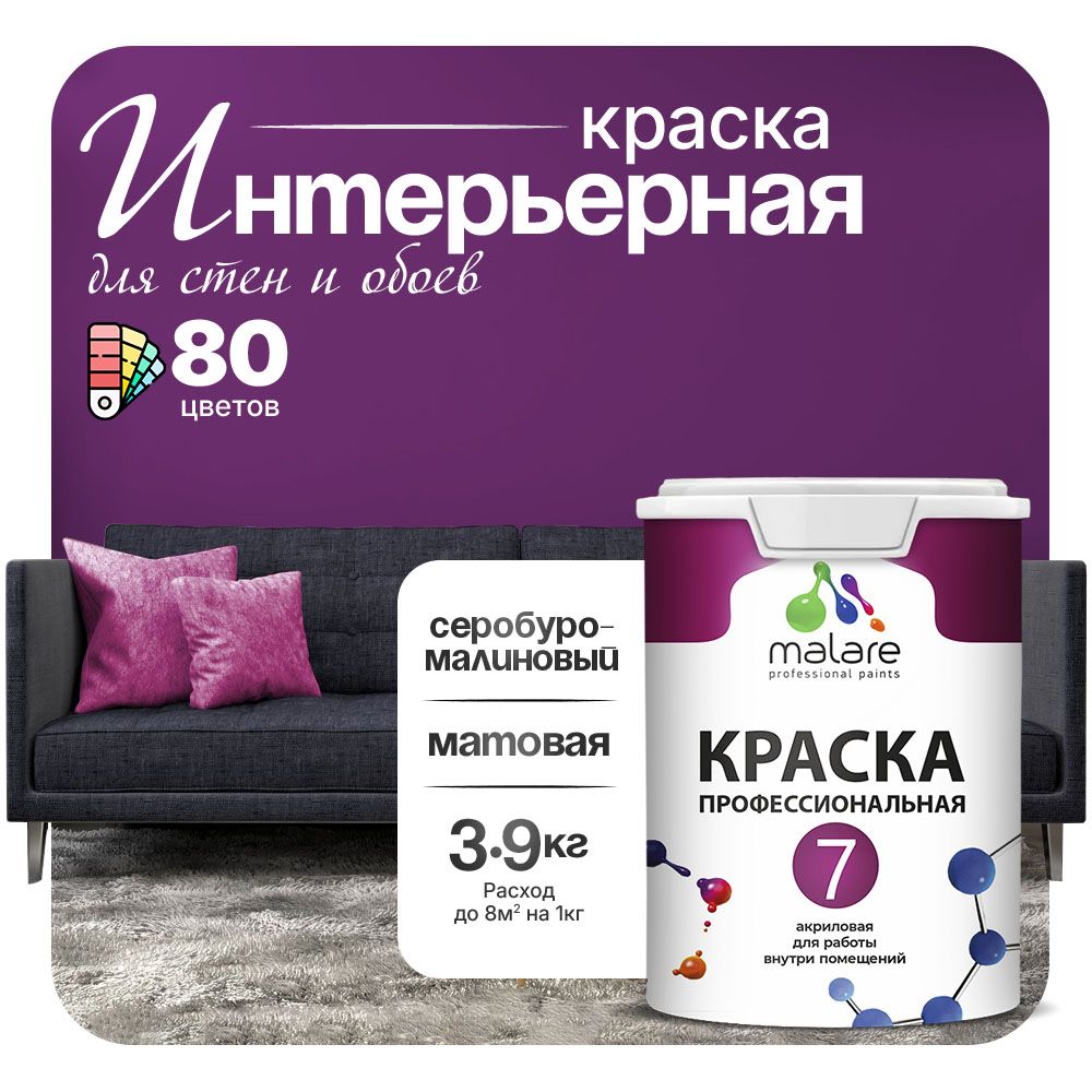 Акриловая краска для стен и обоев Malare ЕВРО 3
