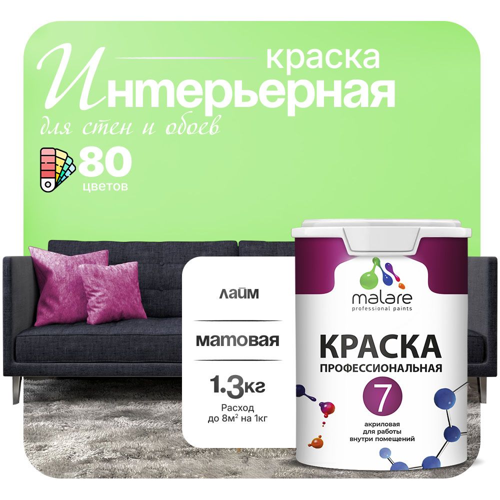 Акриловая краска для стен и обоев Malare ЕВРО 3
