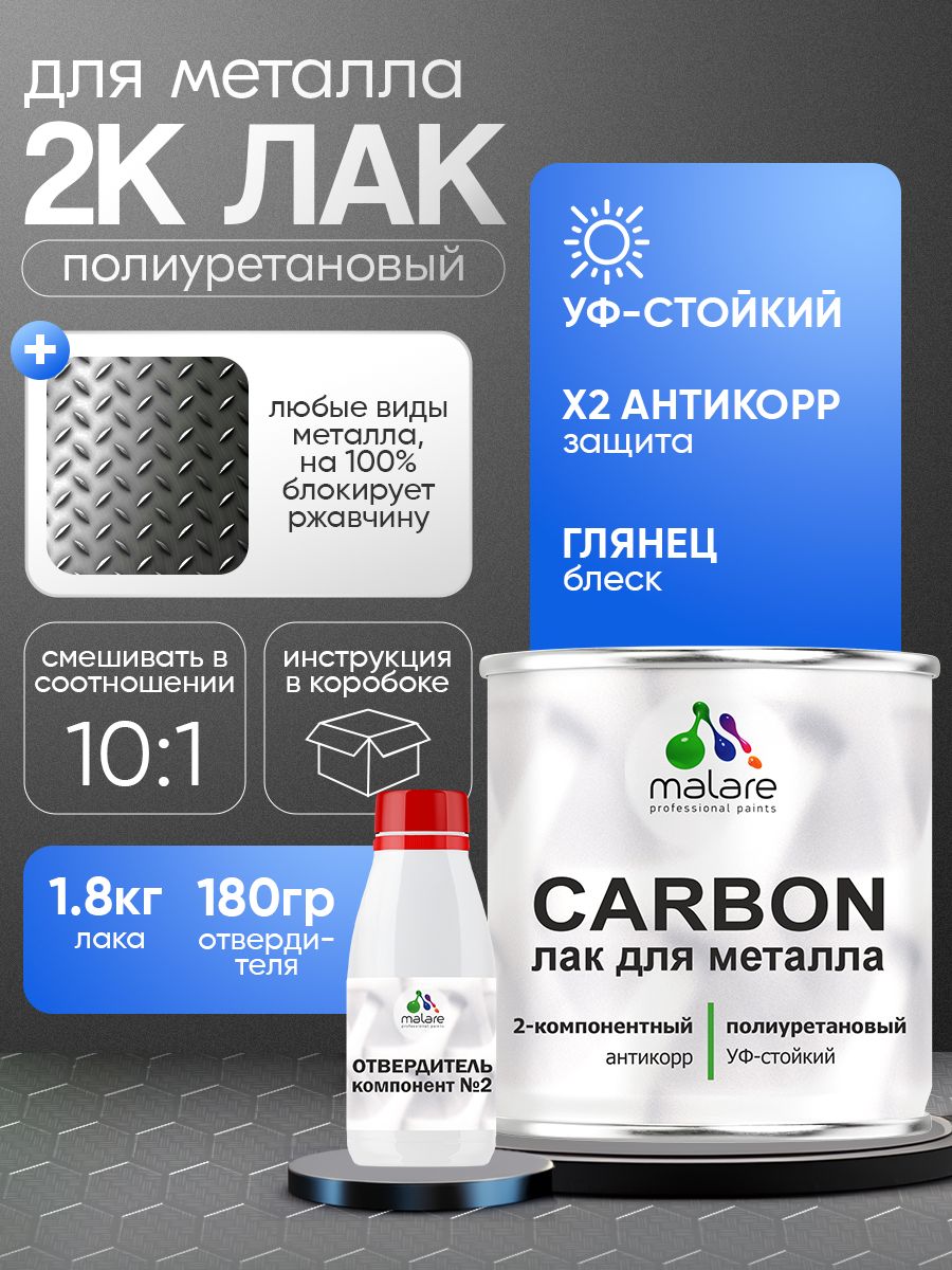Полиуретановый лак для металлических поверхностей Malare CARBON
