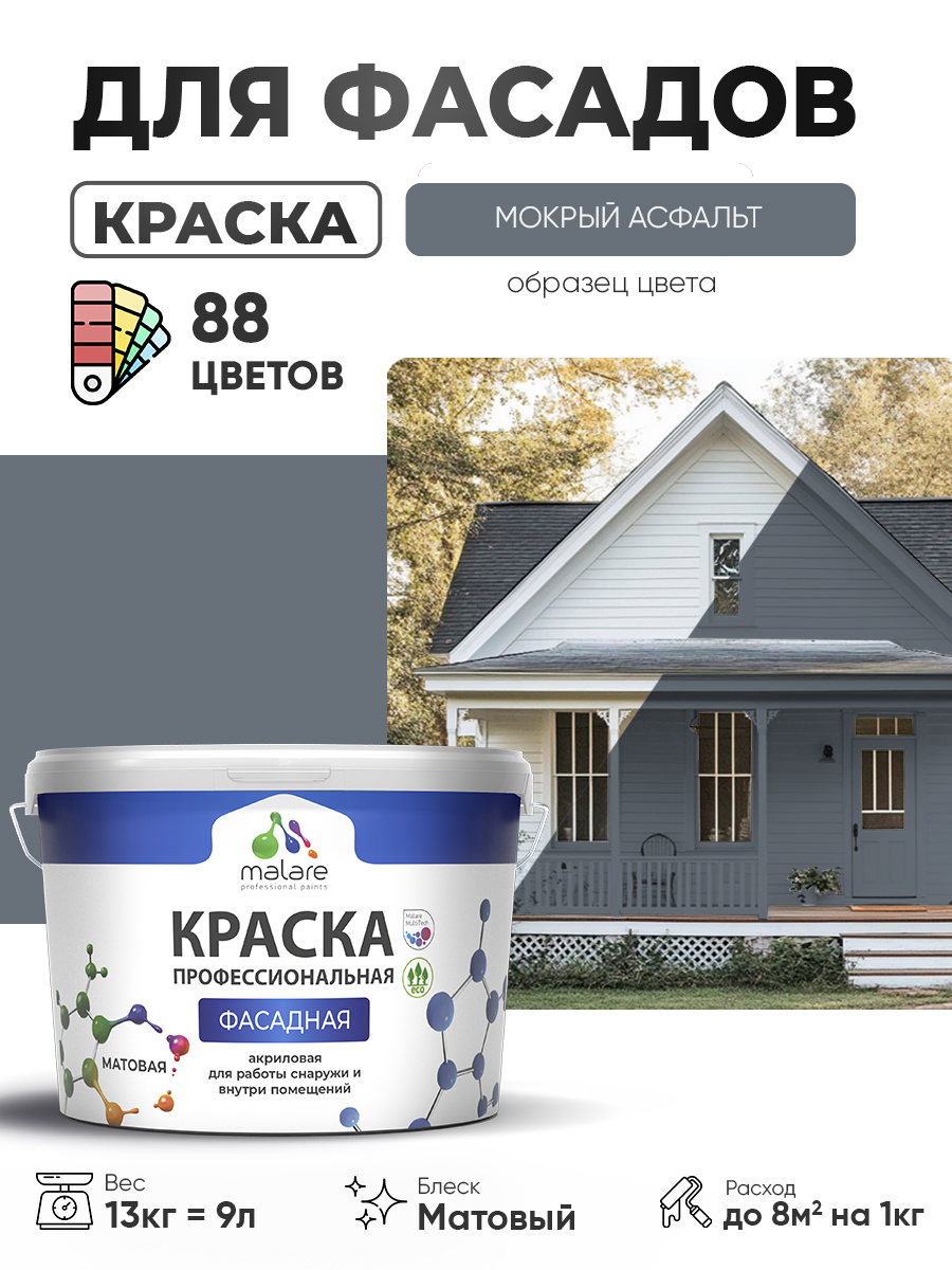 Акриловая фасадная профессиональная краска Malare
