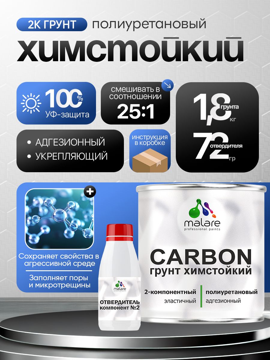Полиуретановый универсальный химстойкий грунт Malare CARBON