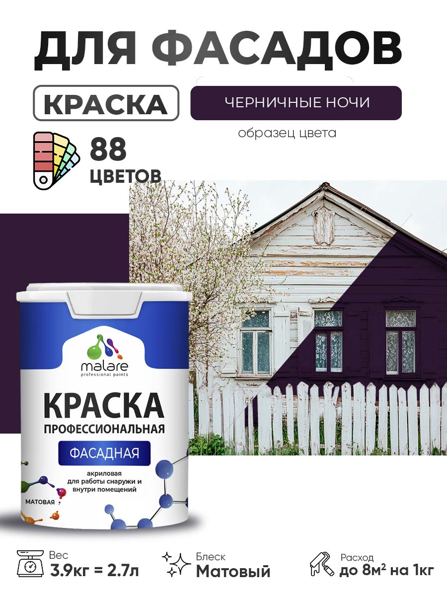 Акриловая фасадная профессиональная краска Malare