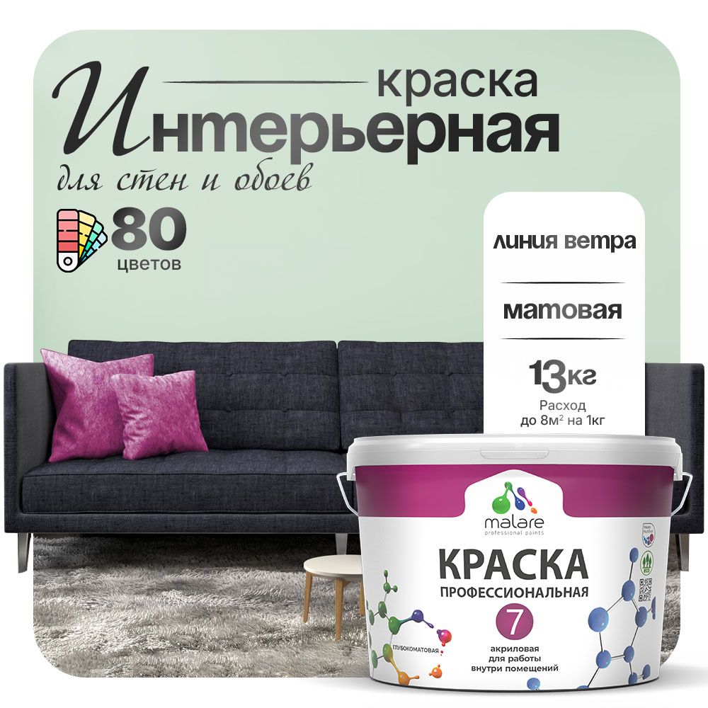 Акриловая краска для стен и обоев Malare ЕВРО 3