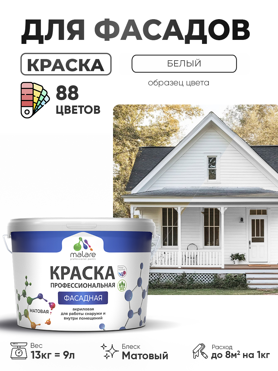 Акриловая фасадная профессиональная краска Malare