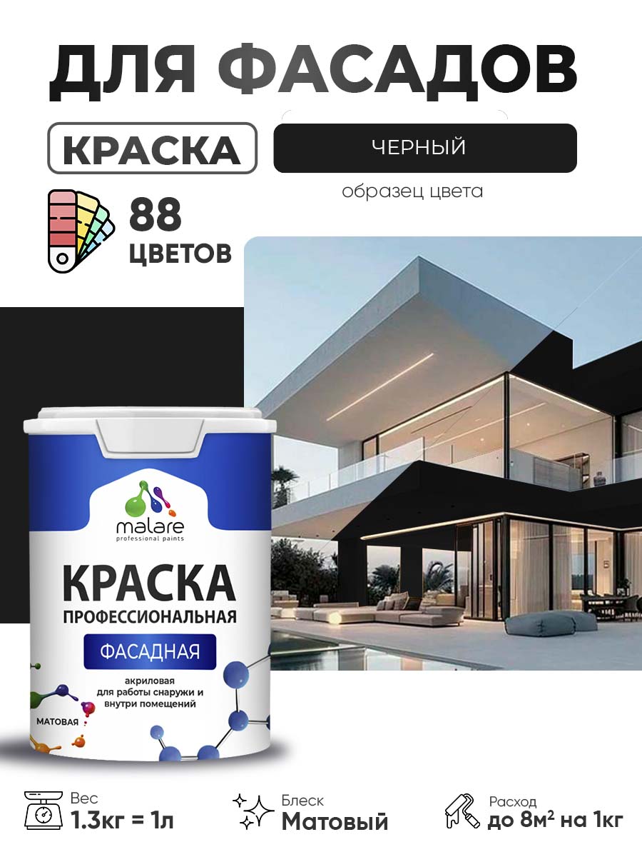 Акриловая фасадная профессиональная краска Malare