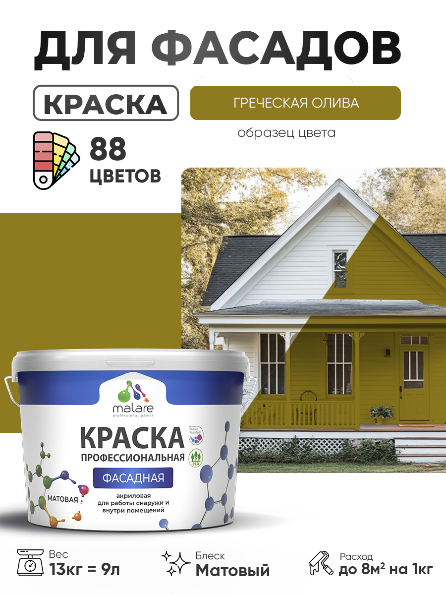 Акриловая фасадная профессиональная краска Malare