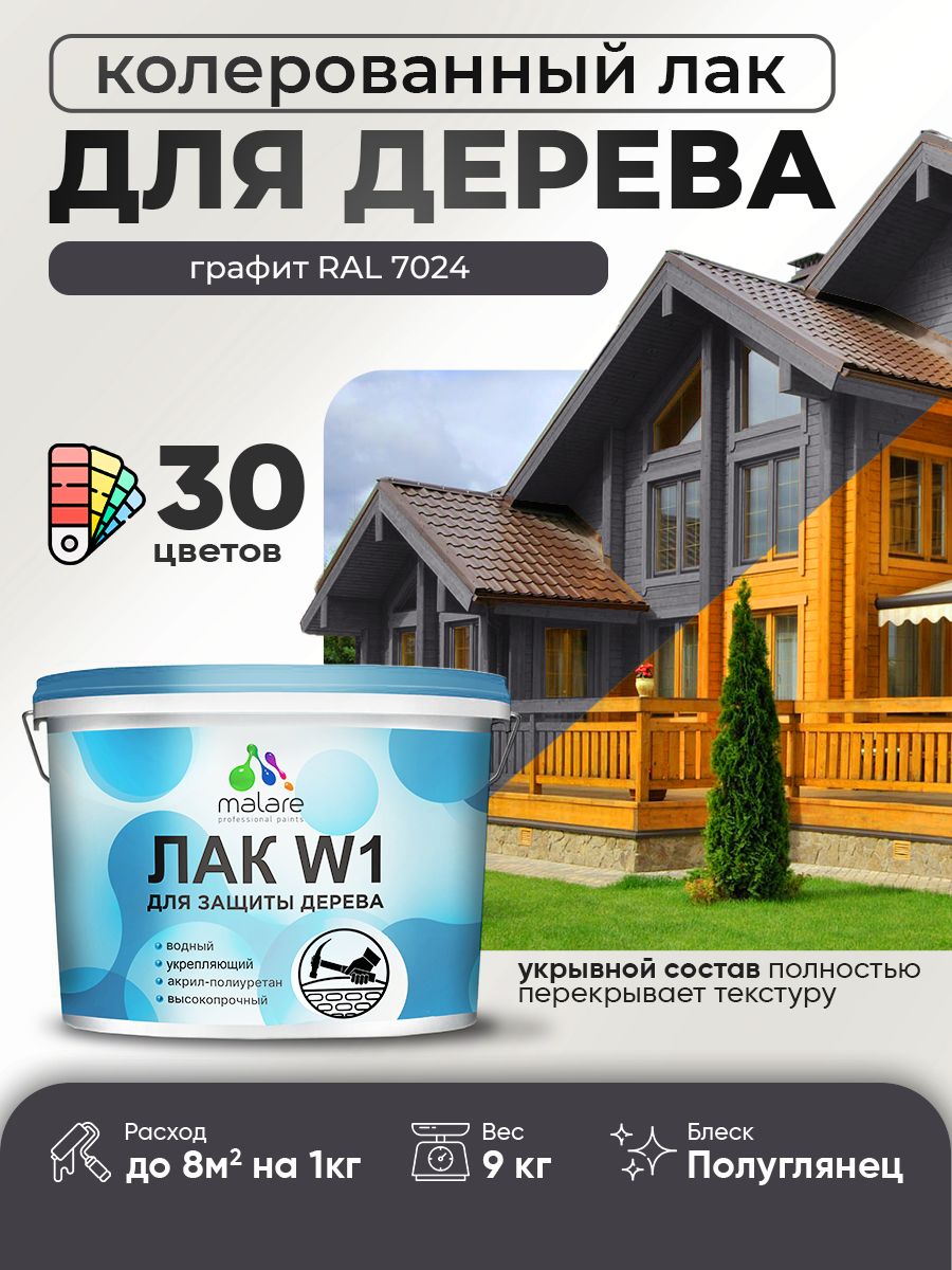 Акриловый водный колерованный лак для деревянных поверхностей Malare W1