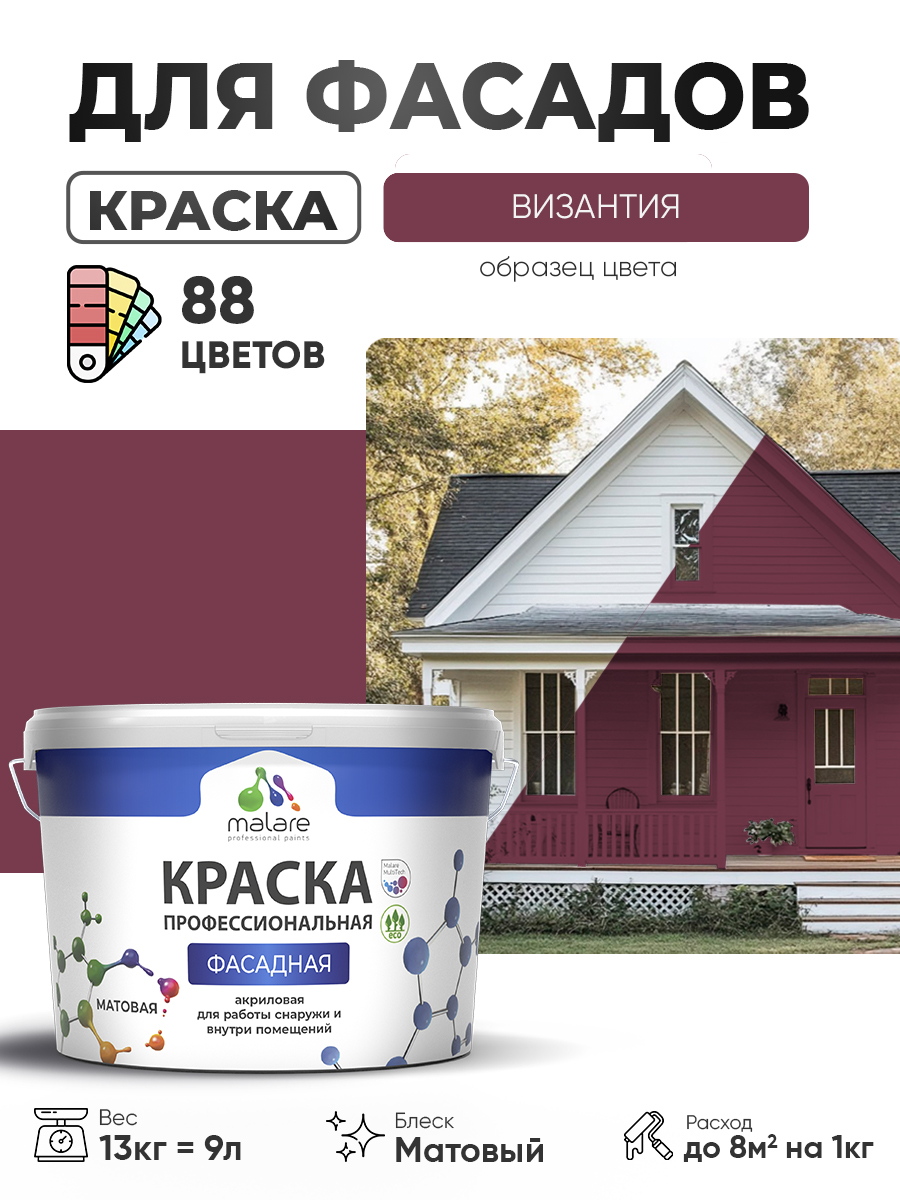 Акриловая фасадная профессиональная краска Malare