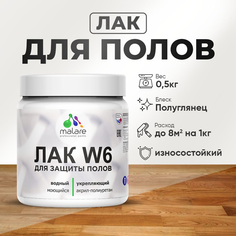 Акриловый водный лак для пола Malare