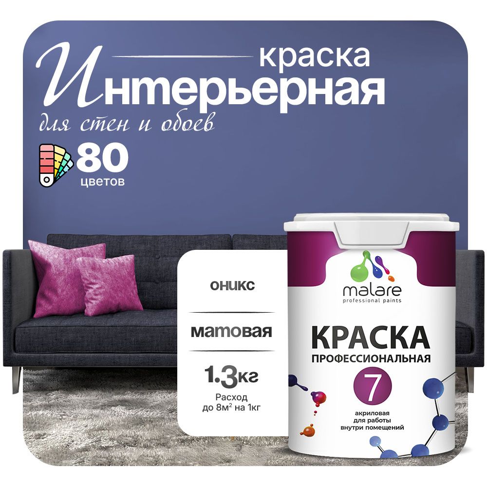 Акриловая краска для стен и обоев Malare ЕВРО 3