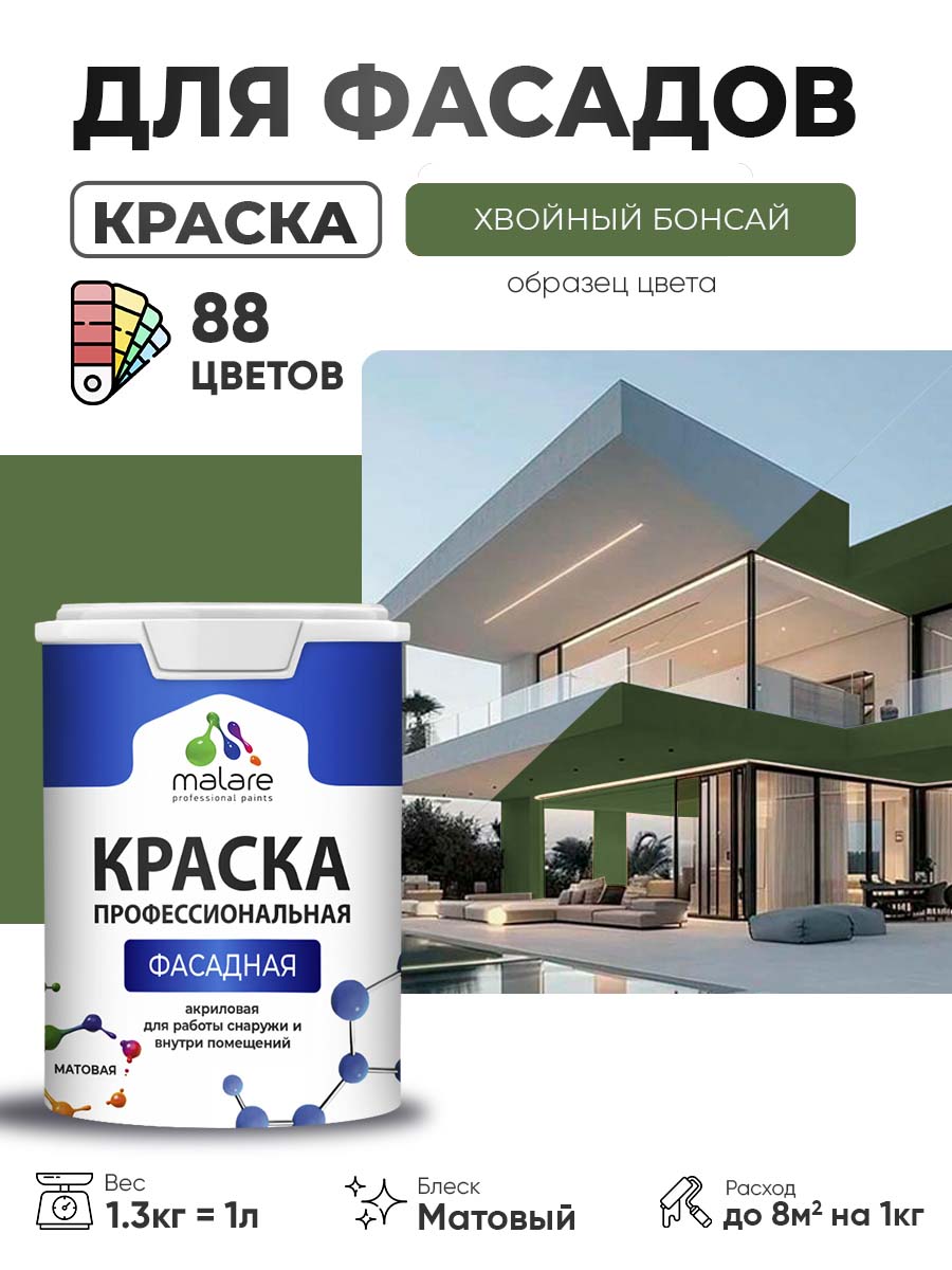 Акриловая фасадная профессиональная краска Malare