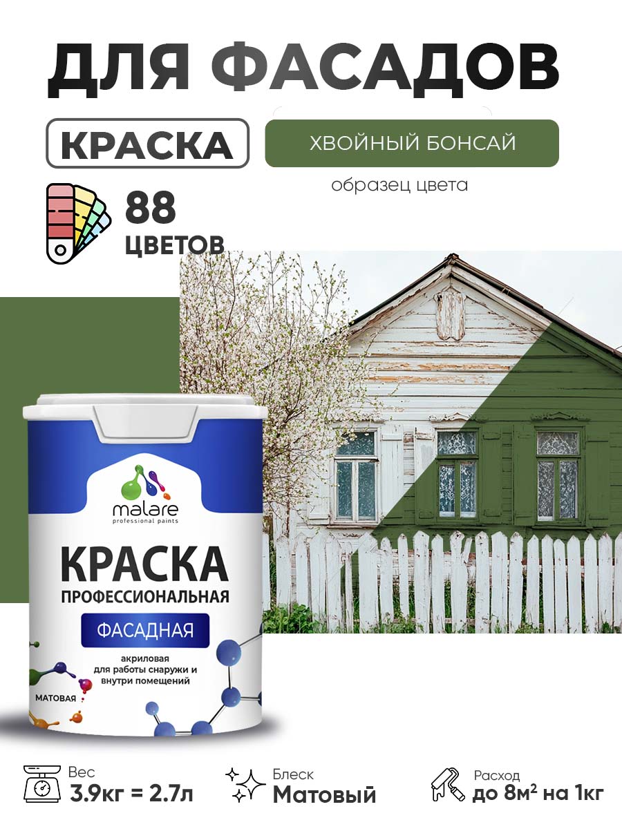 Акриловая фасадная профессиональная краска Malare