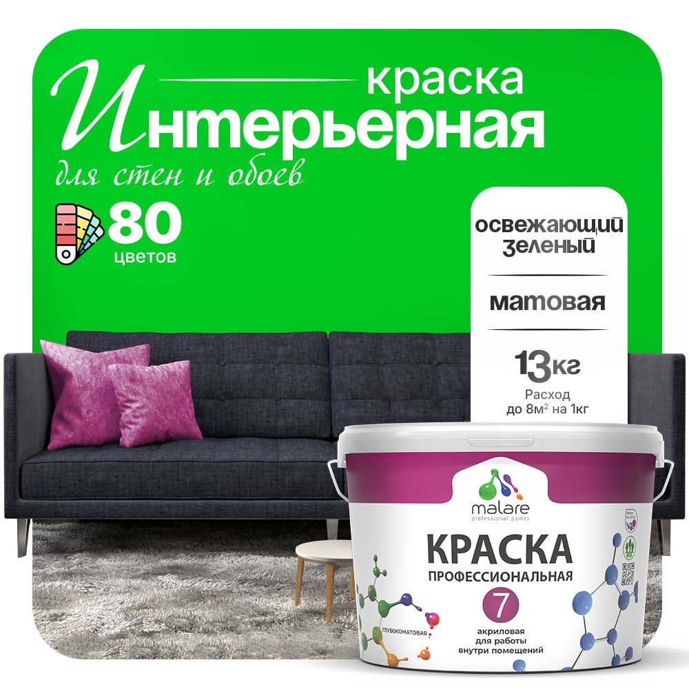 Акриловая краска для стен и обоев Malare ЕВРО 3